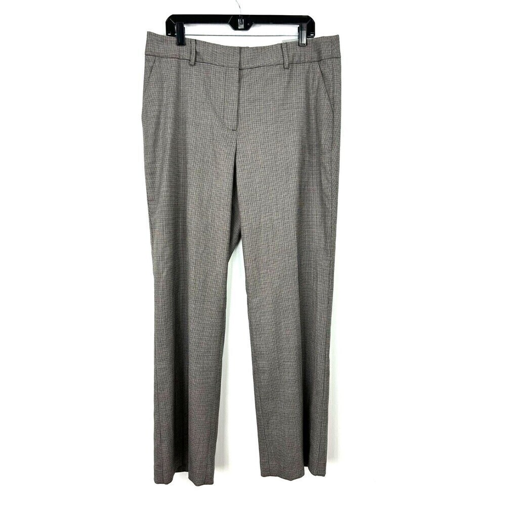 New Talbots Newport Pant Women Size 14 Brown Houndstooth Trouser Wool Blend T2 - Picture 3 of 12